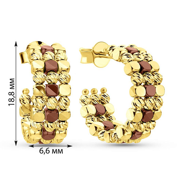 Серьги из желтого золота Francelli (арт. 1091599жкр) – изображение 2