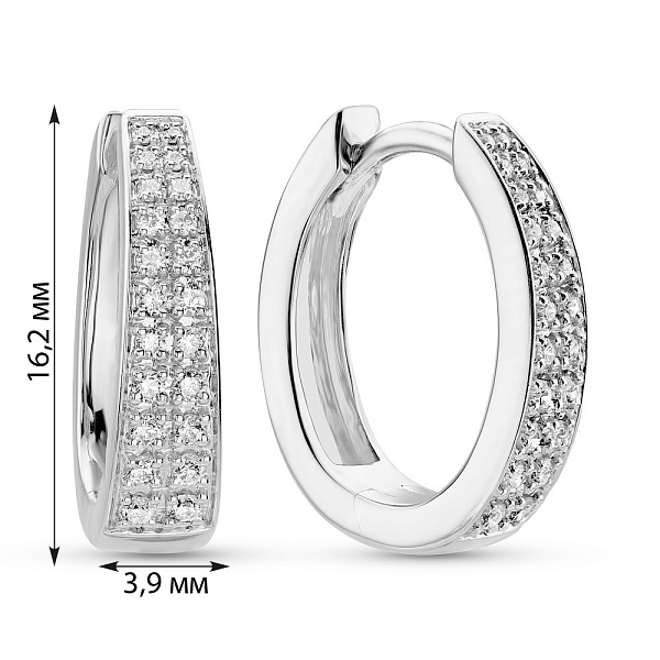 Золоті сережки кільця з діамантами (арт. С341445020б) – зображення 2