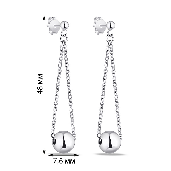Серебряные серьги-пусеты Trendy Style без камней (арт. 7518/6576) – изображение 2