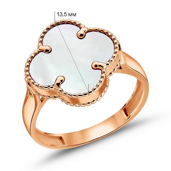 Каблучка з червоного золота з перламутром (арт. 154873/15п) – зображення 2