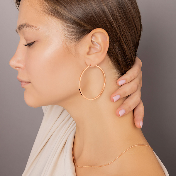 Золотые серьги-кольца (арт. 122107/50) – изображение 2