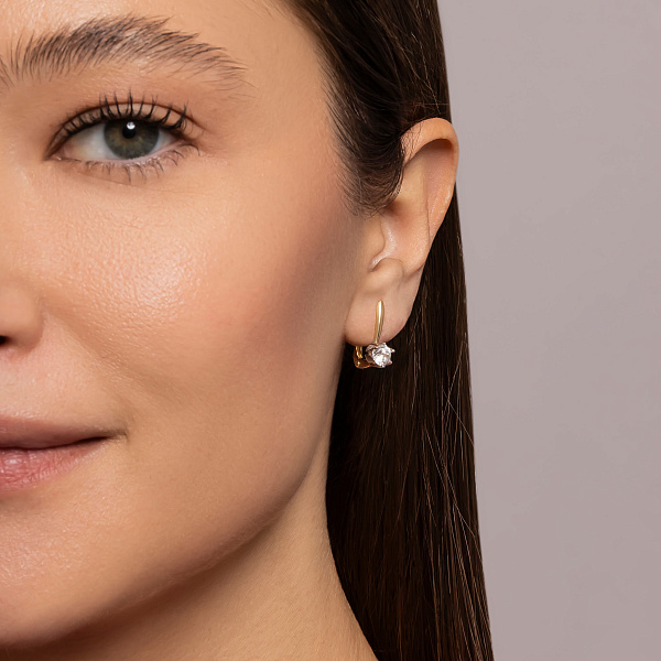 Золоті сережки з фіанітом (арт. 112500ж) – зображення 3