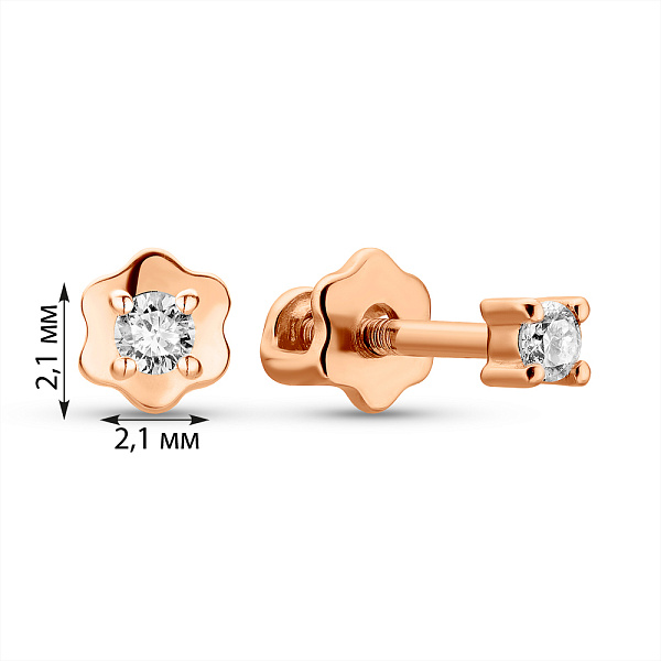 Золоті пусети з діамантами (арт. Т011172005) – зображення 4