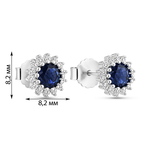 Серебряные пусеты с альпинитом и фианитами (арт. 7518/7352ас) – изображение 2