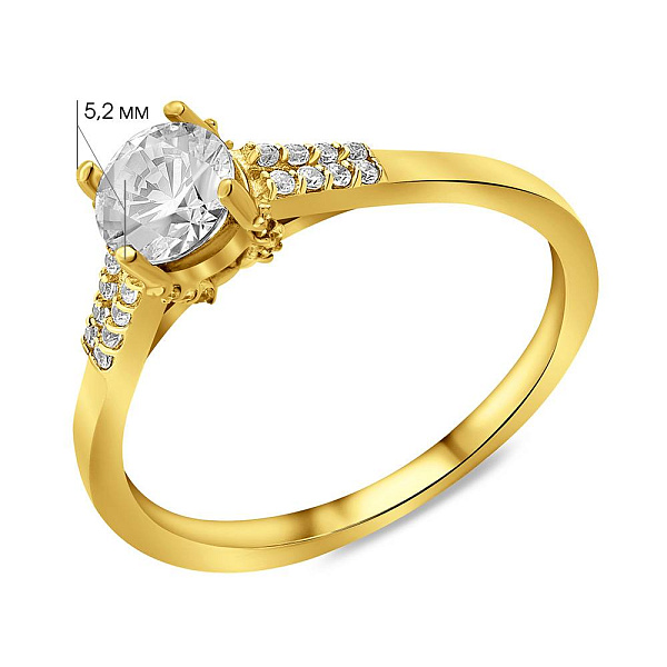 Золота каблучка з фіанітами (арт. 152479ж) – зображення 2