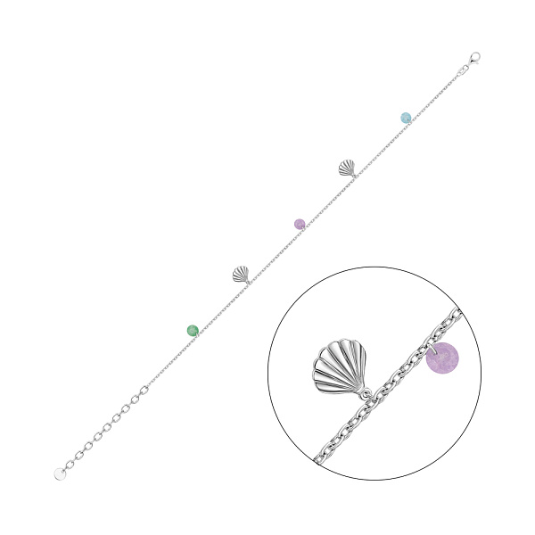 Серебряный браслет с альпинитами (арт. 7509/5075ацв) – изображение 1