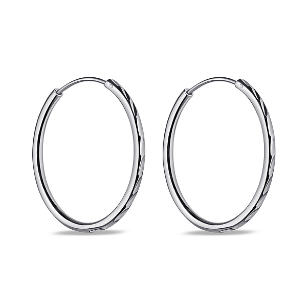 Серебряные серьги-кольца без камней (арт. 7502/9850/30) – изображение 1