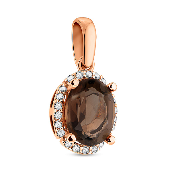 Золотой подвес с кварцем и фианитами (арт. 421624Пкд) – изображение 1