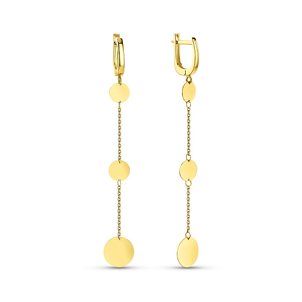 Золотые серьги с подвесками Монеты (арт. 1091079ж) – изображение 1