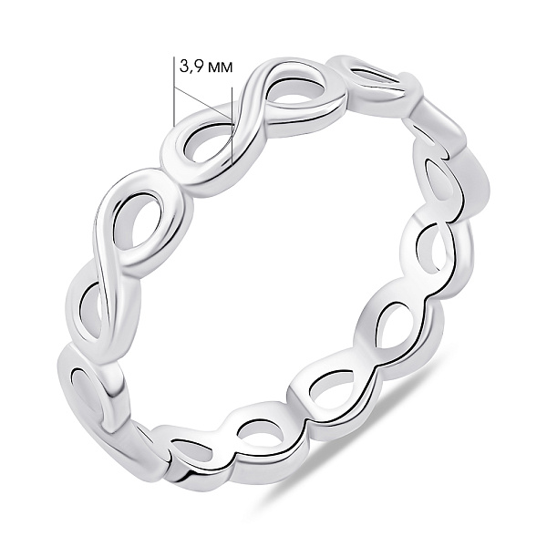 Серебряное кольцо Бесконечность без камней (арт. 7501/6964) – изображение 2