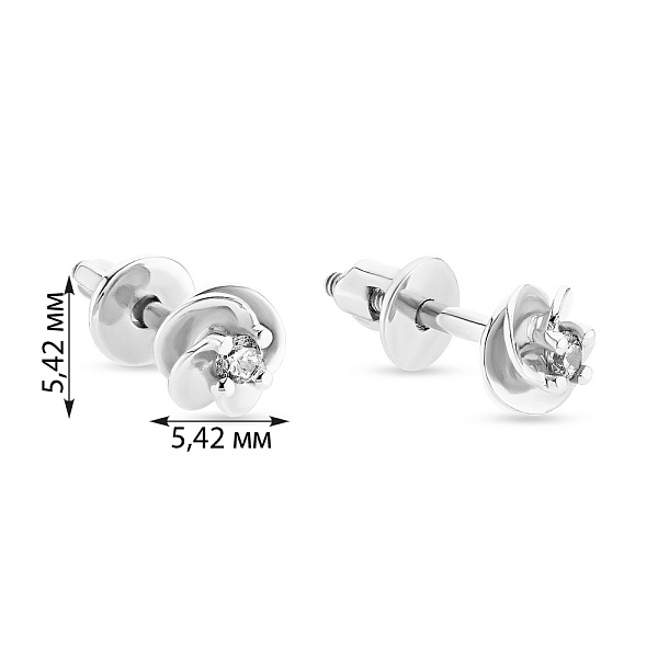 Золотые серьги пусеты с фианитами (арт. 110337б) – изображение 2