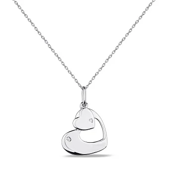 Срібне кольє Сердечка з фіанітами (арт. 7507/2019)