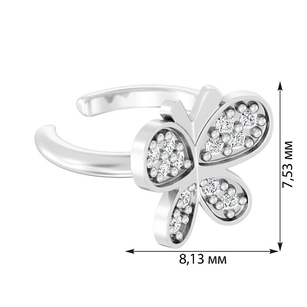 Серьга-каффа Бабочка из золота на левое ухо (арт. 110864лбЯ) – изображение 3