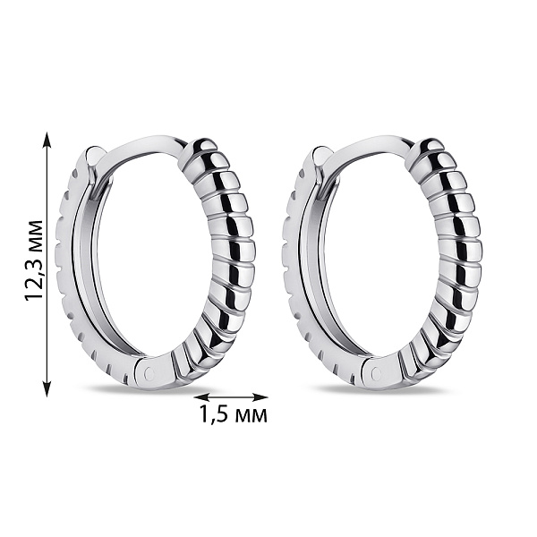 Серебряные серьги-кольца без камней (арт. 7502/9492/15) – изображение 2
