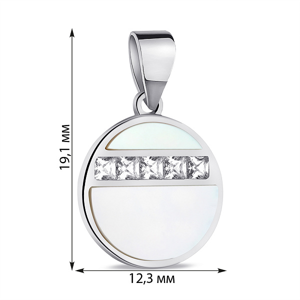Серебряный подвес с перламутром и фианитами (арт. 7503/4221п) – изображение 2