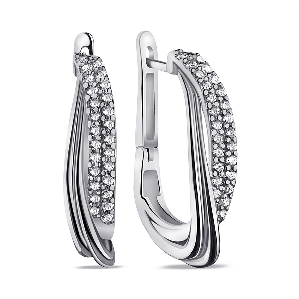 Серебряные серьги с фианитами (арт. 7502/25056р) – изображение 1