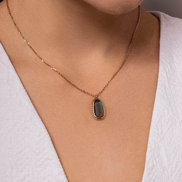 Золотое колье с синим кварцем (арт. 352382Пкс) – изображение 2