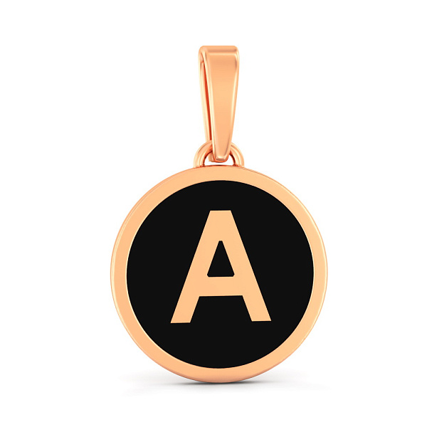 Золотой подвес Буква А с эмалью (арт. 440994еч) – изображение 1
