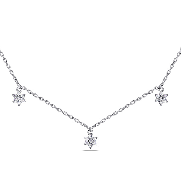 Серебряное колье с подвесками и фианитами (арт. 7507/1344) – изображение 1