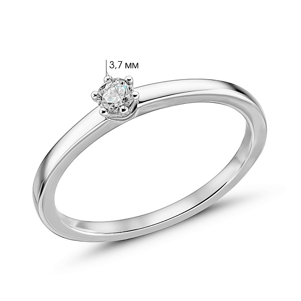 Золотое кольцо с бриллиантом (арт. К341341010б) – изображение 4