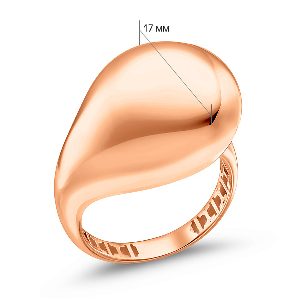 Кольцо из красного золота Капля (арт. 156287) – изображение 2