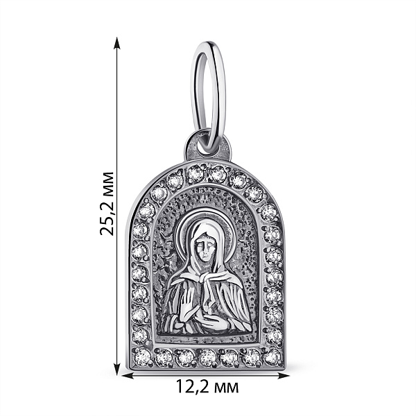 Срібна ладанка Свята Матрона з фіанітами (арт. 7917/3314-ч) – зображення 2