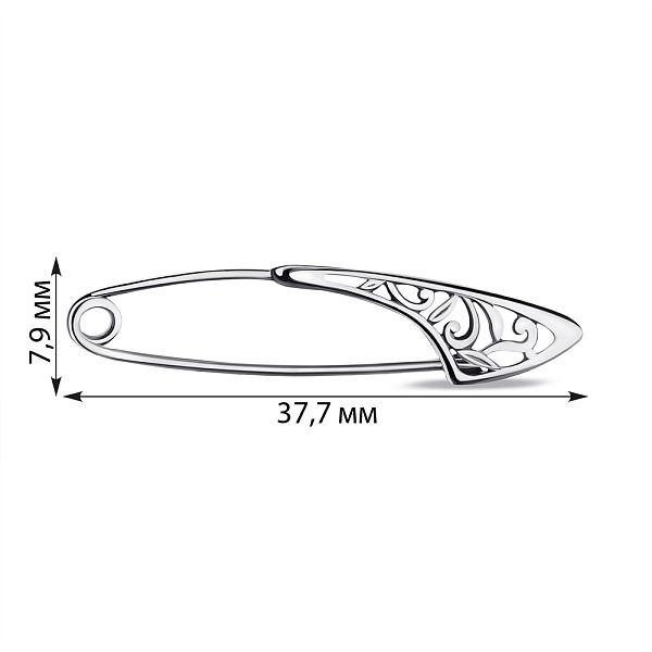 Срібна шпилька (арт. 7911/7111-ч) – зображення 2