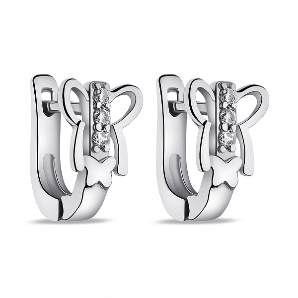 Серебряные серьги Бабочки с фианитами (арт. 7502/2927) – изображение 1
