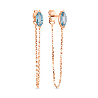 Пусеты золотые с топазом (арт. 110094Птг)