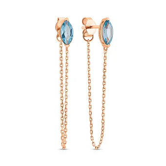 Пусеты золотые с топазом (арт. 110094Птг)