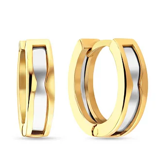 Золоті сережки-кільця без каміння (арт. 103695/15жб)
