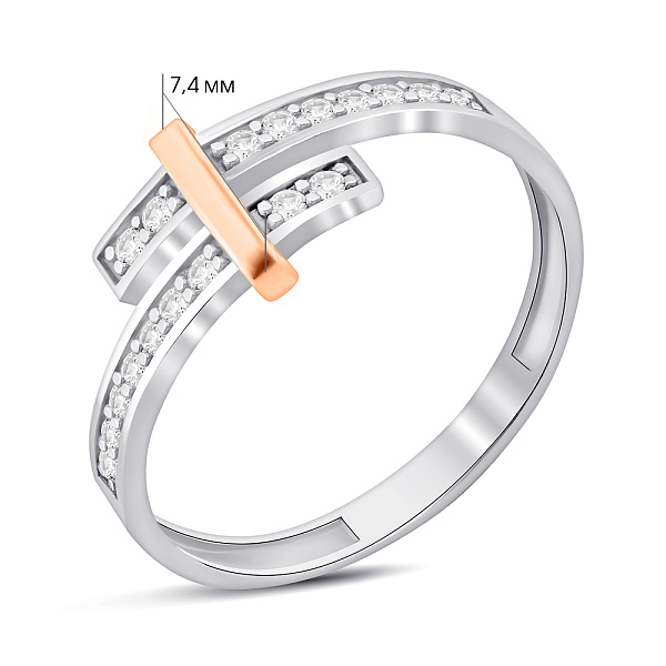Серебряное кольцо с дорожкой из фианитов (арт. 7201/1574К) – изображение 2