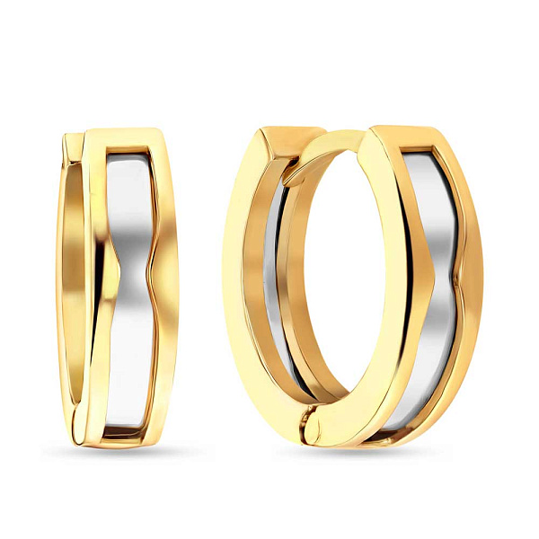 Золоті сережки-кільця без каміння (арт. 103695/15жб) – зображення 1