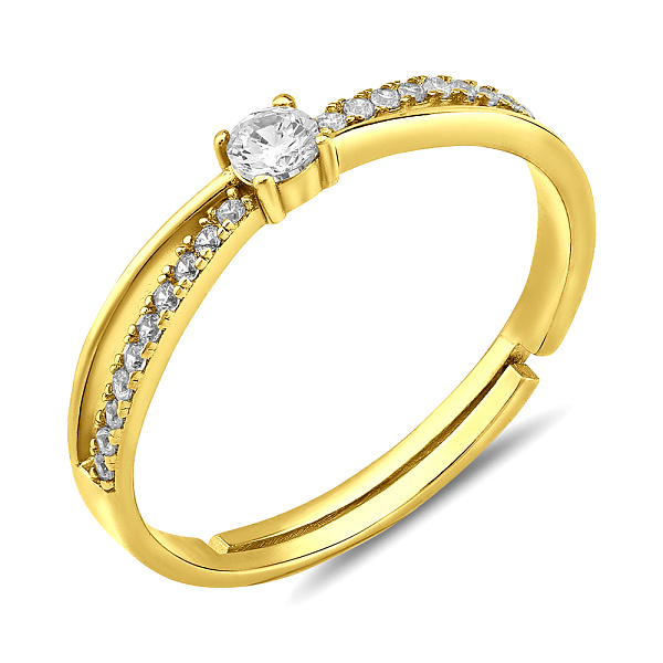 Серебряное кольцо с фианитами и желтым родированием (арт. 7501/8107ж) – изображение 1