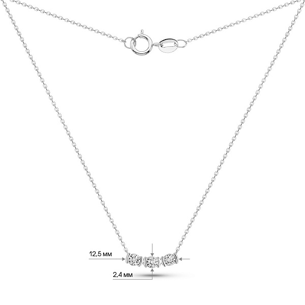 Кольє з білого золота з діамантами (арт. Ц341641010б) – зображення 6