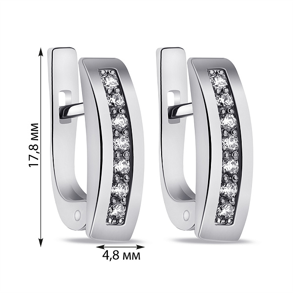Серебряные серьги с фианитами (арт. 7502/5714-р) – изображение 2