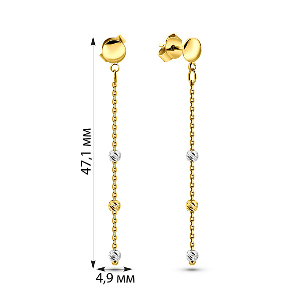 Серьги из желтого и белого золота (арт. 1091164жб) – изображение 2