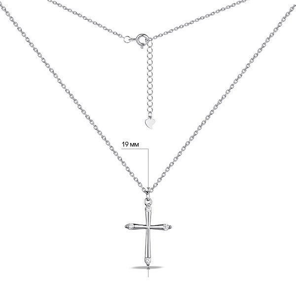 Колье из серебра Крестик с фианитами (арт. 7507/1918) – изображение 3