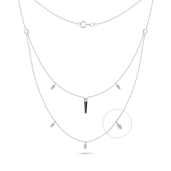 Кольє з білого золота з діамантами (арт. Ц341551015беч) – зображення 1