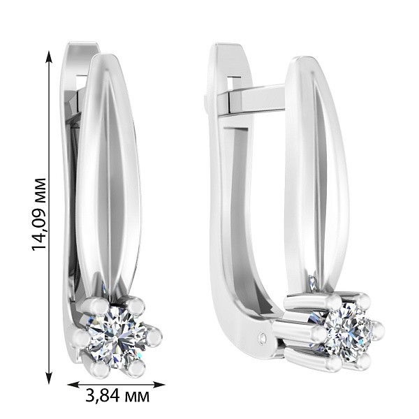 Золоті сережки з діамантами (арт. С011015015б) – зображення 3