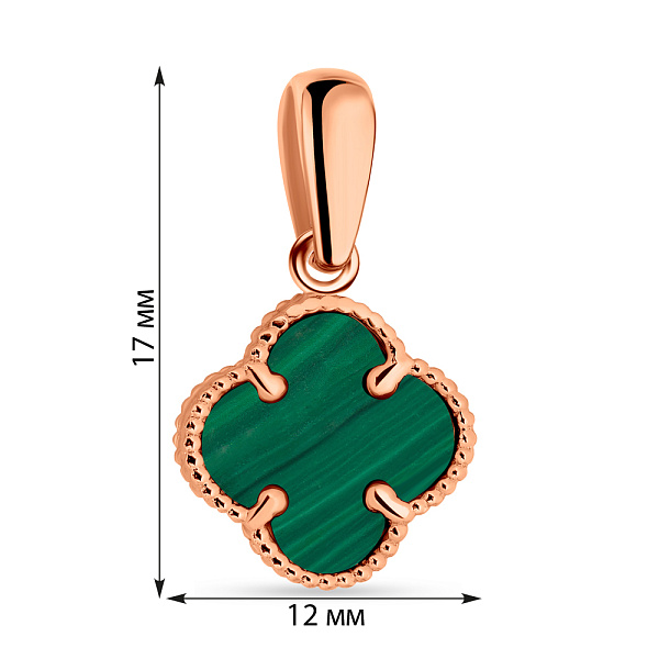 Золотой кулон с малахитом (арт. 422914/10млх) – изображение 2