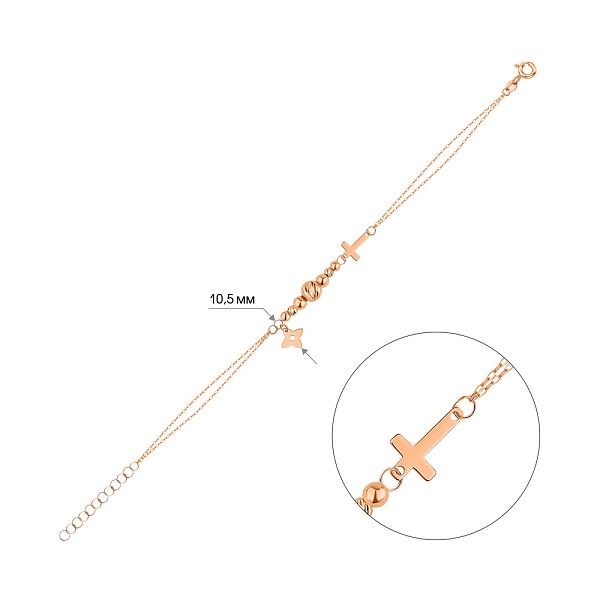 Браслет из красного золота с подвеской (арт. 326927) – изображение 4