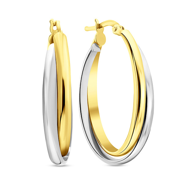 Сережки из желтого и белого золота (арт. 105970/30жб) – изображение 1