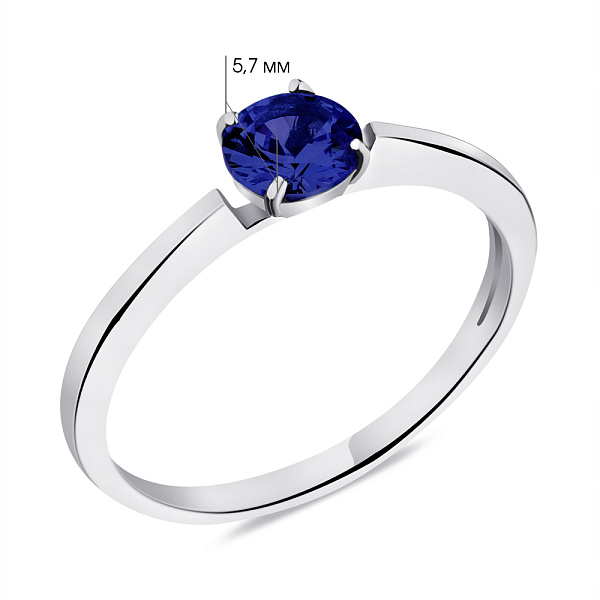 Каблучка срібна з сапфіром (арт. 7501/574Спскп) – зображення 2