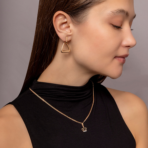 Золотые серьги без камней (арт. 111330) – изображение 3