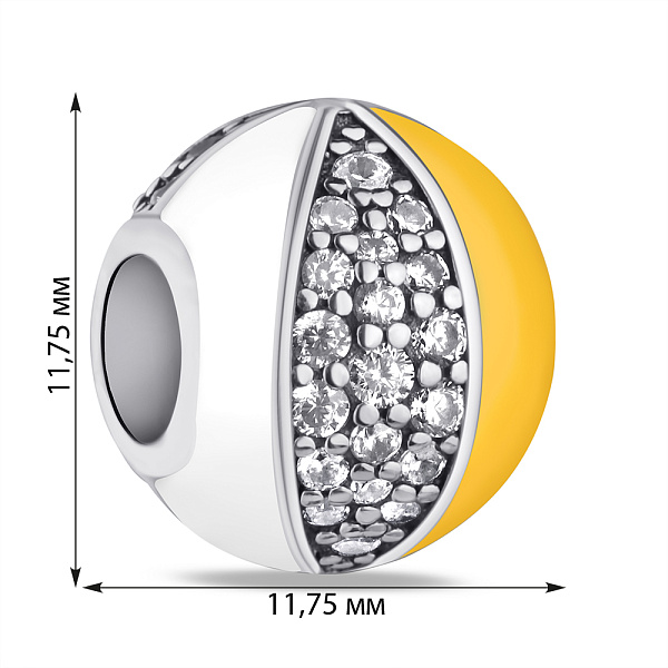 Шарм из серебра с эмалью и фианитами (арт. 7903/3783е) – изображение 2