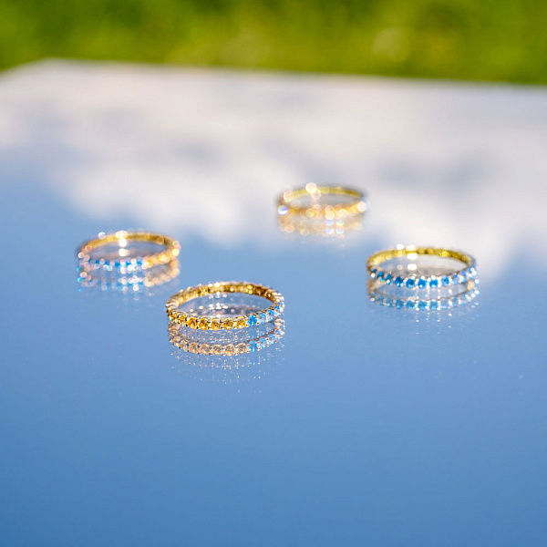 Кольцо из желтого золота с фианитами (арт. 140939жгж) – изображение 2