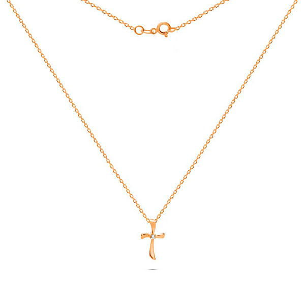 Золоте кольє "Хрестик" з фіанітом (арт. 350963) – зображення 2
