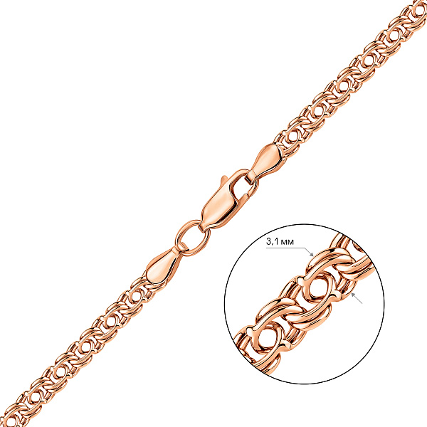 Цепочка из красного золота плетения Козацкий бисмарк (арт. цр30205-055) – изображение 2