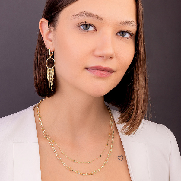 Серебряное колье с желтым родированием Trendy Style (арт. 7507/2012ж) – изображение 4